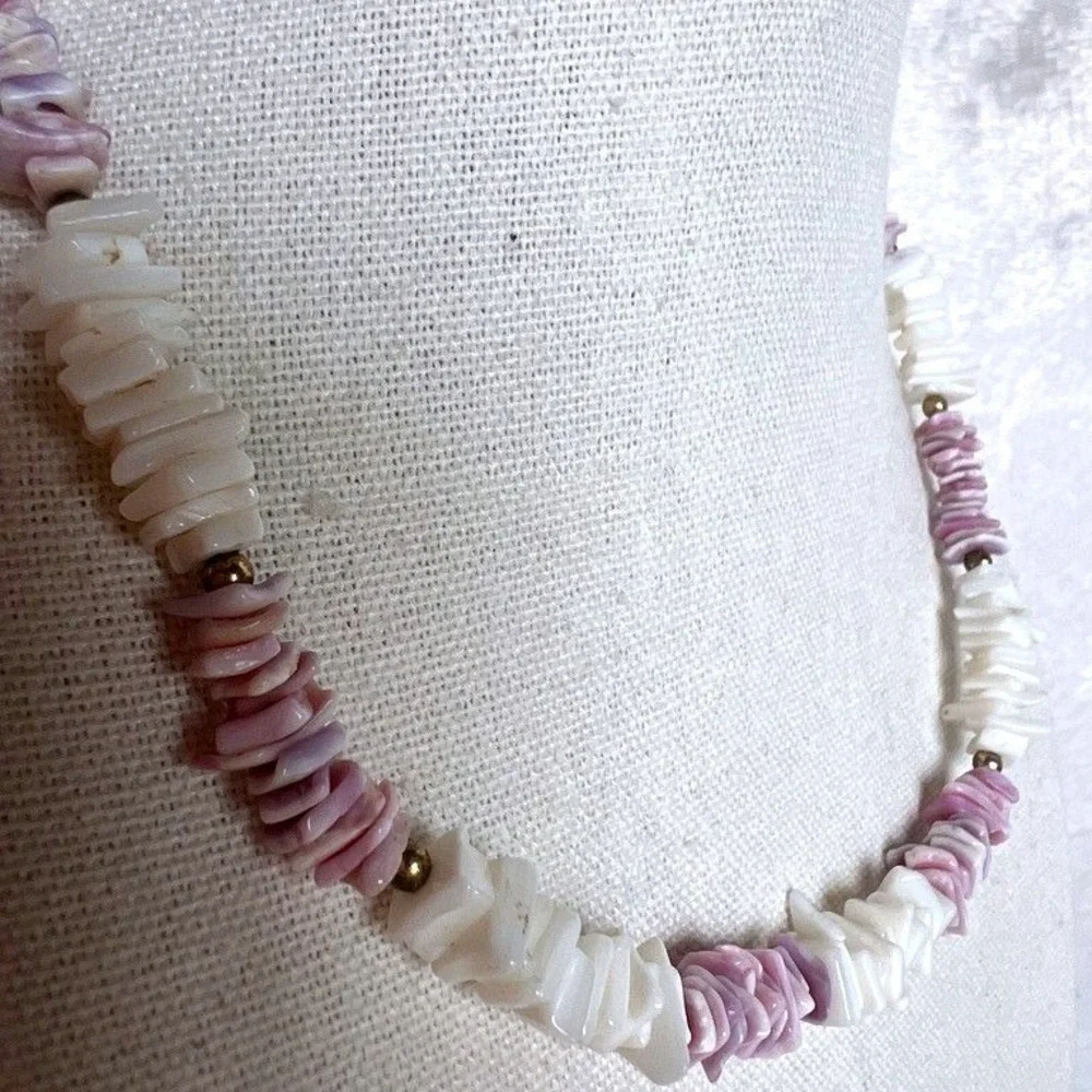 Purple‎ Shell Choker Necklace 16